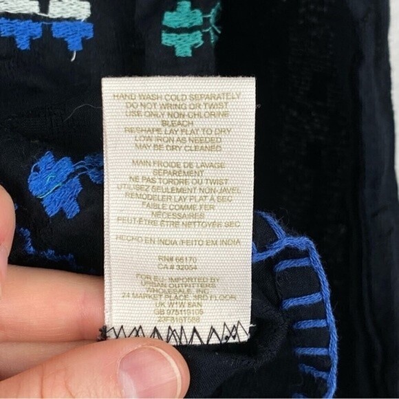 Free People Playa Del Rey Embroidered Crop Bell Sleeves Hoodie Black Size S - Picture 9 of 9